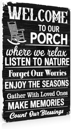 BEASTZHENG Porch Rules Metal Tin Sign Outdoor Iron Plaque Signs Wall Art Porch Rule Wall Decor Relax Take Naps Quotes Rustic Vintage Tin Iron Hanging Gift for Farmhouse Patio Garden Door Decoration by BEASTZHENG