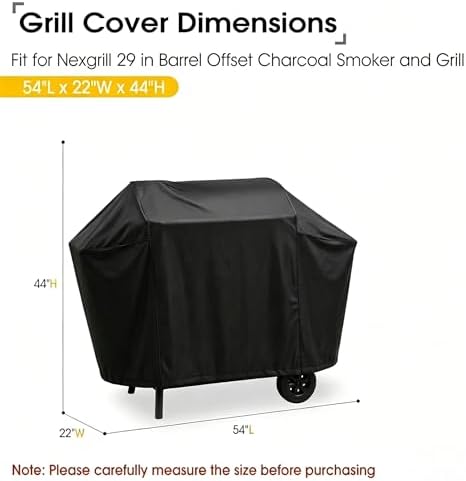 Grill Cover for Nexgrill 29" Barrel Offset Charcoal Smoker Grill - Image 3