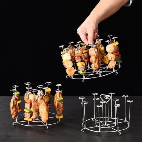 304 Stainless Steel Air Fryer Skewer Stand Dishwasher Safe Vertical Skewer Air Fryer Accessories for BBQ Grill Kabobs Chicken Meat Seafood (12 Long Skewers) - Image 6