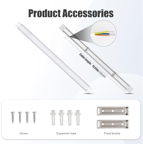 2 Packs 2FT LED Batten Light with 50cm Cable, Ultra-Thin Ceiling Surface Mounted Light, 20W, Day Light 4000K, IP20, LED Ceiling Lamp for Garage, Shop, Hallway, Office, Market - Image 4