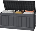 Greesum Outdoor Storage Box 82 Gallon Storage Bin with Lid for Patio Furniture, Garden Tools, Pool Supplies, Waterproof and UV Resistant, Lockable, Gray by BuynowfromGreesum