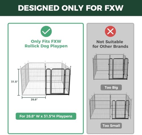 FXW Add-On Gate Panel for Outdoor Dog Playpen, 32" H, Black, Patented - Image 2