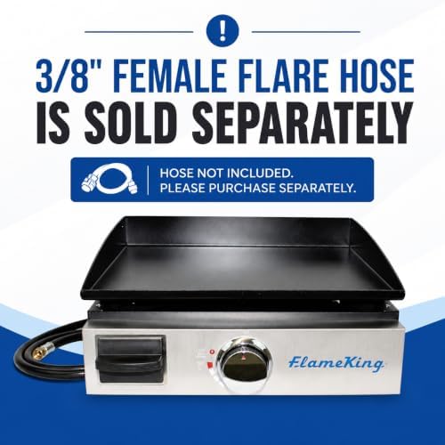 Flame King 17-inch Flat Top Griddle for BBQ Grill w/Regulator, Propane Gas Griddle for RV Pullout Kitchen - Image 7