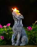 Goodeco Dog Statue with Solar Butterfly Garden Decor by Goodeco