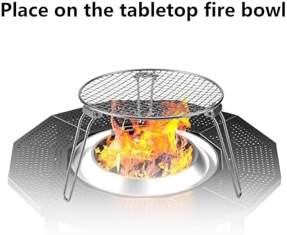 RROMATELX Round Folding Camping Grill, Portable Stove with Bag (Large) - Image 6