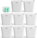 JOYMOOP Slim Trash Can 8-Pack, 2.2 Gallon Plastic Wastebasket for Bathroom, Bedroom, Office, Kitchen with 4 Rolls Bags, White by JOYMOOP