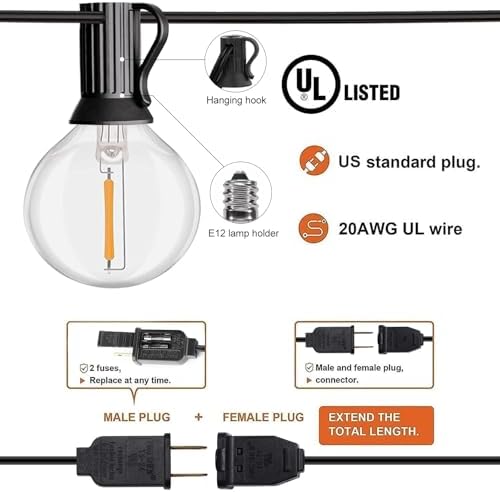 HISTAR 96FT LED Dimmable Outdoor String Lights with Remote - Image 4