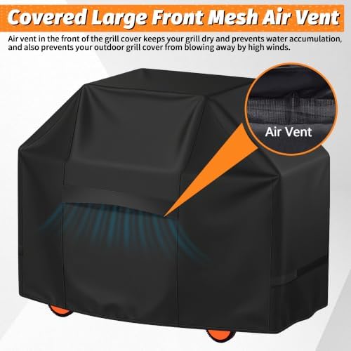 iCOVER Grill Cover 82 Inch, BBQ Grill Cover for Outdoor Grill, 600D Heavy-Duty Waterproof BBQ Cover, Large Barbecue Gas Grill Covers for Weber, Charbroil, Brinkmann, Nexgrill and More, Black - Image 7