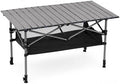 Portable Folding Camping Table, Adjustable Height, Black, 37 x 21 in by FXKS