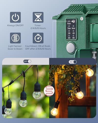 DEWENWILS Outdoor Power Stake Timer with 25 FT Extension Cord - Image 2