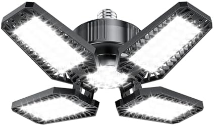Garage Lights 1 Pack 120W, 12000LM LED Garage Lights with 4+1 Deformable Panels 6500K Screw in LED Shop Lighting for Workshop, Basement Support E26/E27 by TOPAUBUB