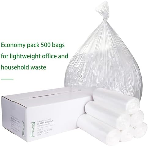 TYPLASTICS 20-30 Gallon Clear Trash Bags 30" x 37" Can Liners Case of 500 - Image 4