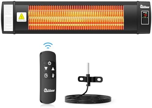 DR. INFRARED HEATER Portable Infrared Indoor and Outdoor Space Heater for Patio, Garage, Commercial & Residential With Remote Control, With Thermostat, Black by DRINFRAREDHEATER