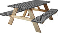 6ft 72in Picnic Table and Bench Cover, 3 Pack, Black-White Moroccan by KENOBEE
