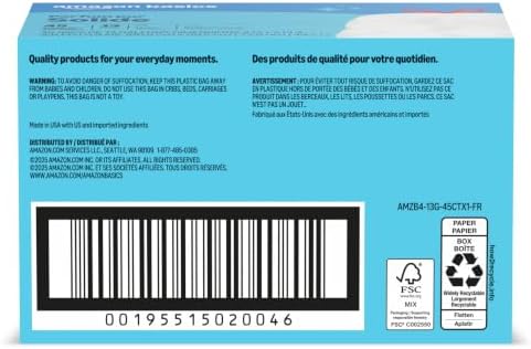 Amazon Basics Tall Kitchen Drawstring Trash Bags, Clean Scent, 13 Gallon, 45 Count, Packaging May Vary - Image 6