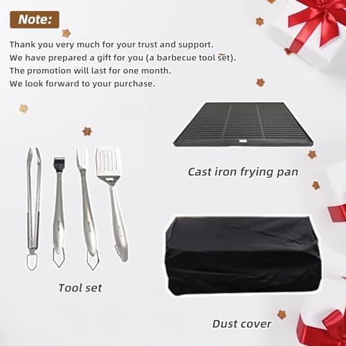 98.4 Inch Outdoor Kitchen Island, 72000 BTU Gas Grill Combination With Refrigerator and Sink, Outdoor Stainless Steel Barbecue Bar, Natural Gas Barbecue Grill for Patios, Gardens, Parties - Image 6