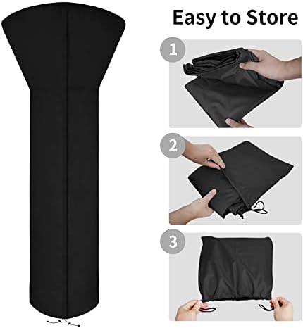 Easy-Going Patio Heater Cover, 89"H x 33"D x 19"B, Black - Image 5