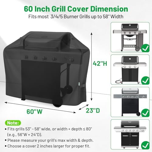 Heavy Duty Waterproof Grill Cover for Outdoor Grill, 60 Inch - Image 6