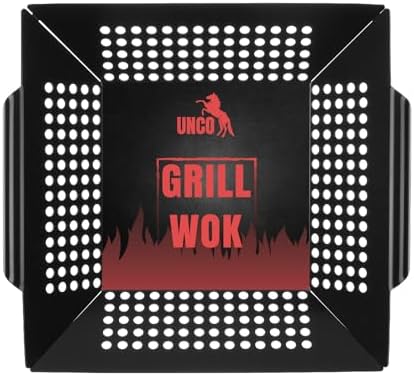 UNCO- Large Grill Basket, 13.6" x 12", Grill Baskets for Outdoor Grill Vegetables by Unco