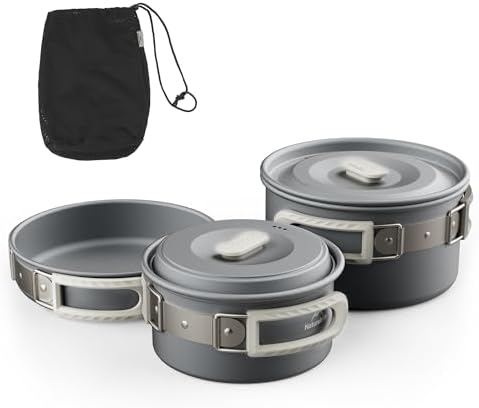 Naturehike Camping Cookware Set Mess Kit for Backpacking Gear, Camp Cooking Set, Camping Pots and Pans Set for Outdoor Backpacking Camping Hiking Picnic by Naturehike