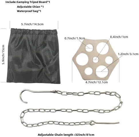 Stainless Steel Camping Tripod Board,Turn Branches into Campfire Tripod - Image 3