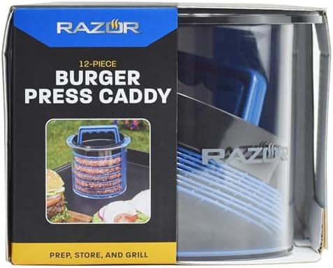 RAZOR Burger Press Caddy for Perfect Shaped Patties On The Go by MrBar-B-Q