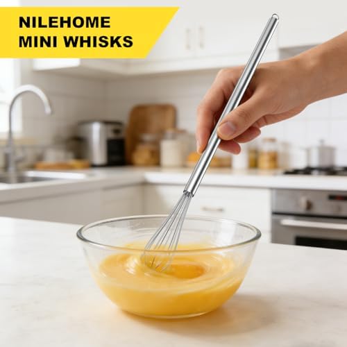 NileHome Mini Whisks Stainless Steel Whisk Set 7" 9" 11"-Kitchen Small Wisk - Image 4