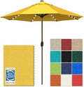 EliteShade USA 10-Year-Non-Fading 10ft Market Patio Umbrella, Commercial Grade Table Sun Umbrella with 80 Solar LED Lights, Crank Open, Windproof & UPF 50+ UV Protection for Garden, Deck, Pool, Backyard, Sunflower Yellow by EliteShade