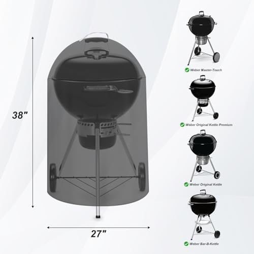 22 Inch Charcoal Kettle Grill Cover, 7150 Cover for Weber Round Grill - Image 2