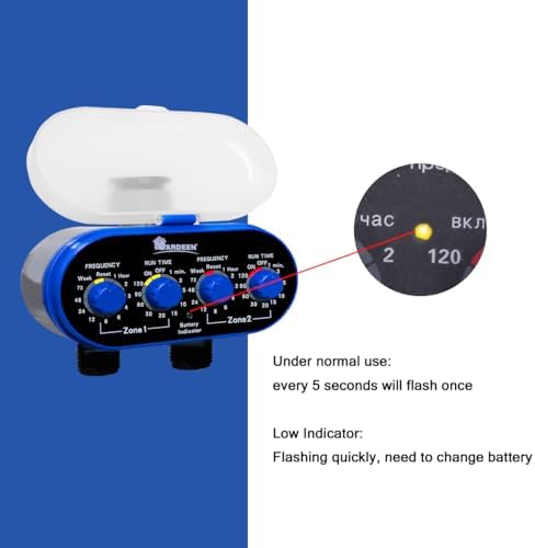 Watering Hose Sprinkler Timer Garden Irrigation System Controller Electronic Water Timer with Two Outlets Color Blue - Image 6