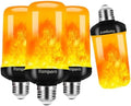 Hompavo 【Upgraded】 LED Flame Light Bulbs, 4 Modes Flickering Light Bulbs with Upside Down Effect, E26/E27 Flame Bulb for Halloween, Christmas, Party, Indoor and Outdoor Home Decoration (4 Pack) by Hompavo