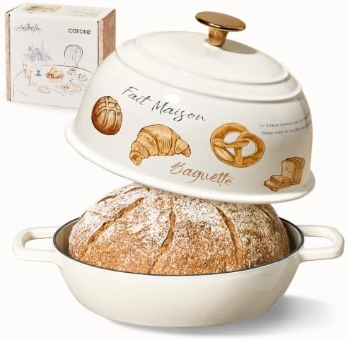 CAROTE Enameled Cast Iron Dutch Oven, 5QT Pot with Lid & Gift Box by CAROTE