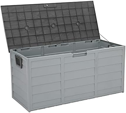 Deck Box, 75Gallon Large Resin Deck Box,Waterproof Outdoor Storage, Indoor Outdoor Organization for Patio Furniture, Garden Tools,Grey - Image 2