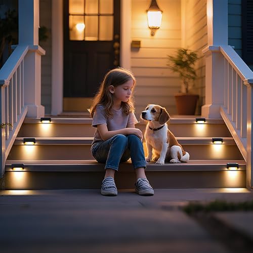 SOLPEX Solar Deck Lights, Solar Step Lights for Outside Waterproof Led Stair Light for Outdoor Fence, Balcony, Patio, Railing, Front Porch, Yard and Pathway(16pack Warm White) - Image 6