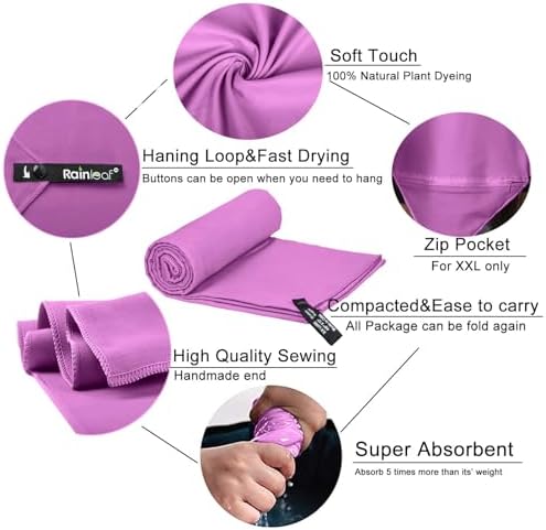 Rainleaf Microfiber Towel Quick Dry Camping & Travel & Gym Towel. Compact - Image 2