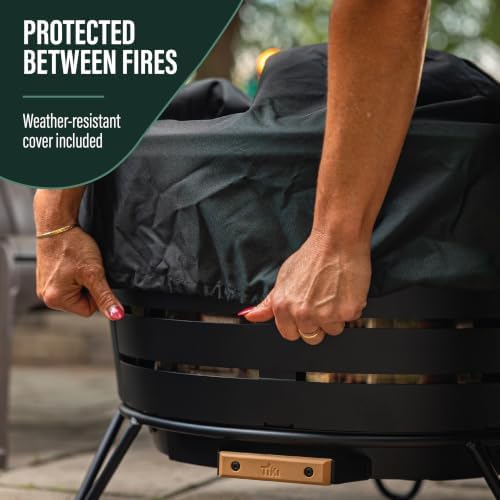 TIKI Patio 25-Inch Smokeless Outdoor Wood Burning Fire Pit with Cover - Image 3