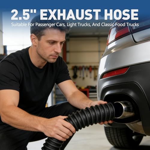 2.5" ID x 11ft Garage Exhaust Hose, Heavy Duty car exhaust hose - Image 3