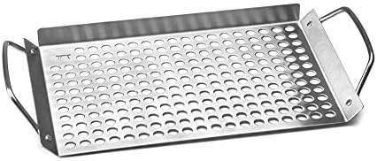 Outset 76631 Stainless Steel Grill Topper Grid, 11"x7" BBQ Pan With Handles by Outset