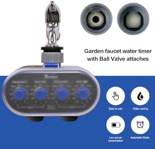 Watering Hose Sprinkler Timer Garden Irrigation System Controller Electronic Water Timer with Two Outlets Color Blue - Image 5