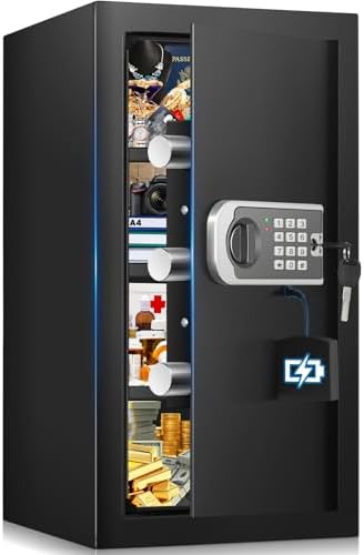 23.6" Tall Large Home Safe, 4.6 Cuft Safe Box with Fireproof Waterproof Bag by FOWORE