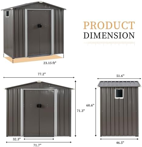 Vongrasig 6x4 FT Outdoor Storage Shed with Window & Lockable Door - Image 3