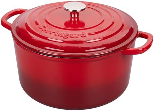 VORRINGARD Enameled Cast Iron Dutch Oven Pot with Lid, for Sourdough Bread Baking, Round Dutch Ovens, 4.5 Quart, Red - Image 5