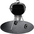 Round Ember Mat for Under Grill Fire Pit, Fire Pits Mat for Deck, Flame Retardant Heat Resistant BBQ Gas Grill Air Fryer Protective Mat for Patio Lawn Ground Outdoor Campsite Firepfoof Pad Black (24") by BOOFIRE
