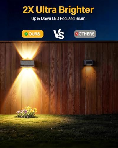 Solar Fence Lights Outdoor, 10 Pack Fence Solar Lights Waterproof - Image 2