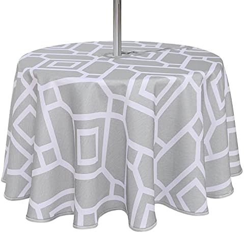 LUSHVIDA Moroccan Round Outdoor Tablecloth with Umbrella Hole 60 Inch by LUSHVIDA