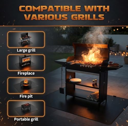 76 x 48 Grill Mat for Outdoor Grill, 32 mil Fire Resistant BBQ Pad - Image 3