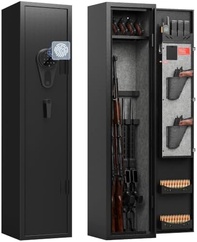 Kaer 4-5 Biometric Gun Safe for Rifles and Pistols,Long Rifle Safe for Home by KAER