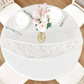 LUSHVIDA Round Tablecloth, Fitted Table Cloth for 36"-44" Tables, Clear by LUSHVIDA