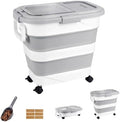 Wood Pellet Storage Container 30-40lbs, Wheeled Bin with Clear Window by Leaforylife