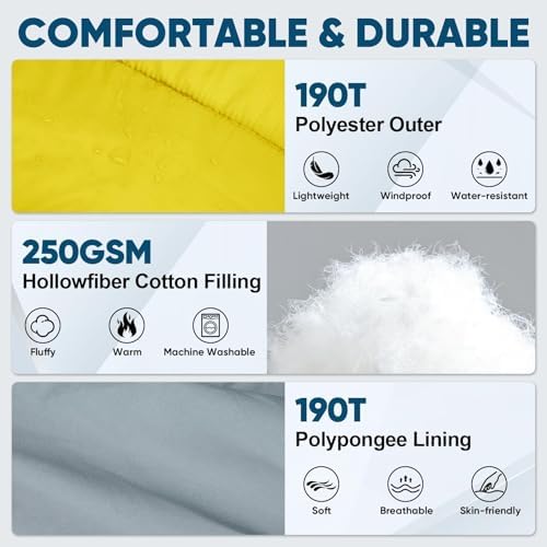 PTEROMY Sleeping Bags for Adults, Lightweight and Machine Washable, Water Resistant Backpacking Camping Sleeping Bag for Warm Cold Weather, Camping Essentials for Hiking Travel - Image 5